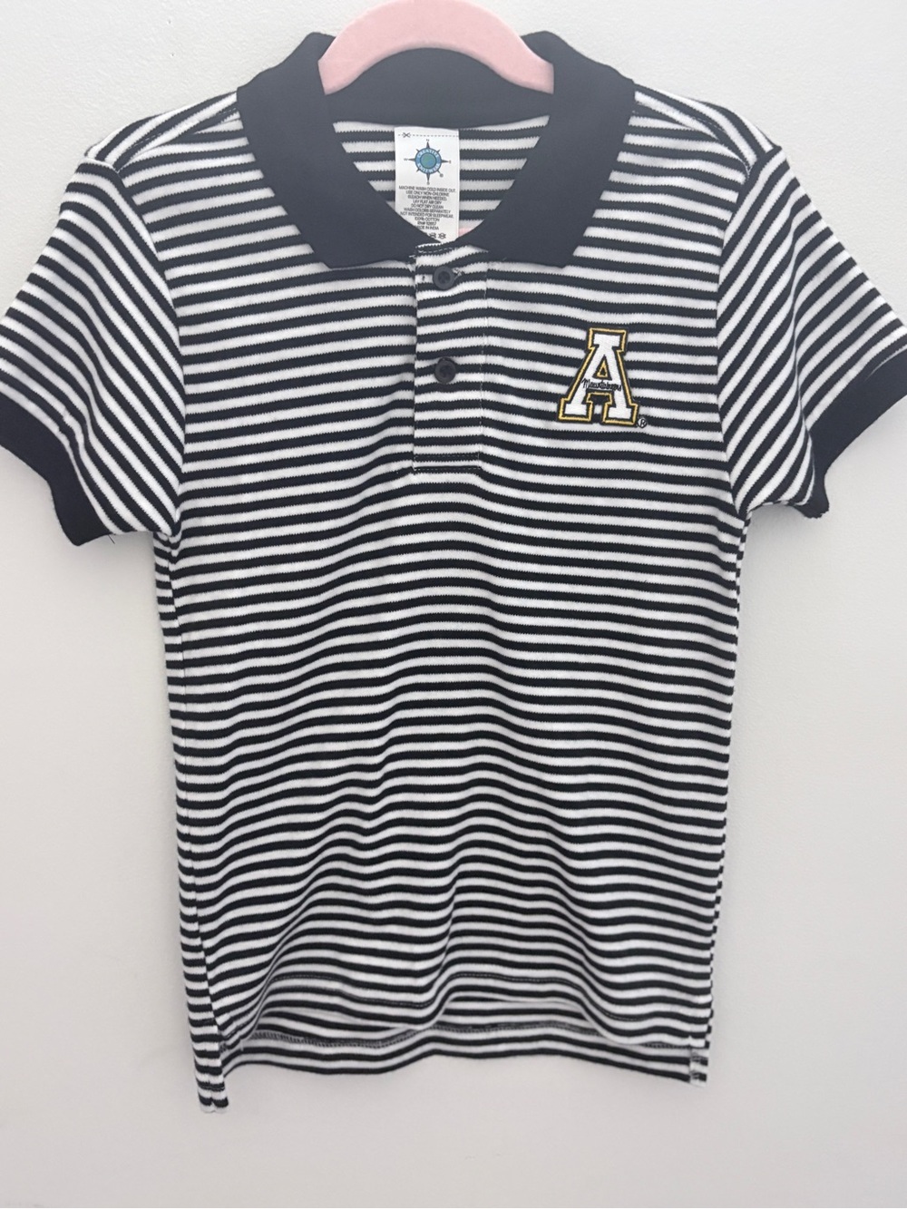 App State Toddler Polo Dress 4T Black White Striped Mountaineers Game Day